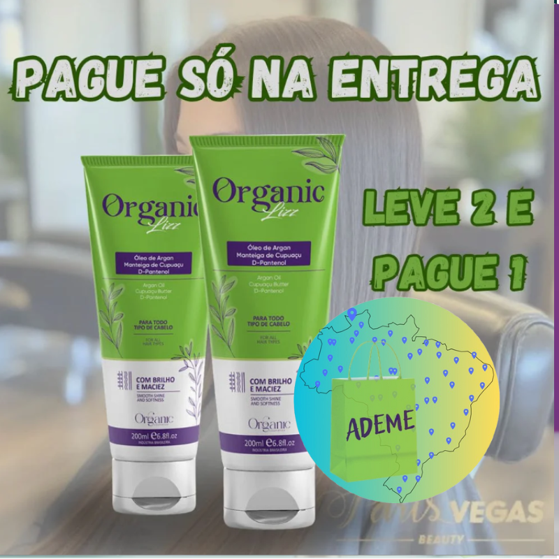 Organic Lizz - Progressiva Vegetal Sem Formol - COMPRE 1 E LEVE 2